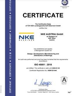 NKE Austria is recertified to ISO
